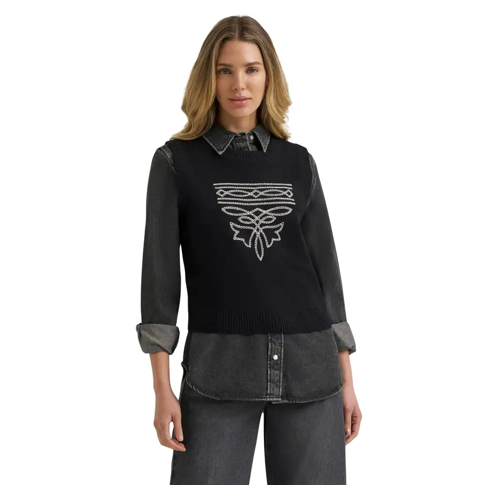 women’s wrangler western stitch sweater vest