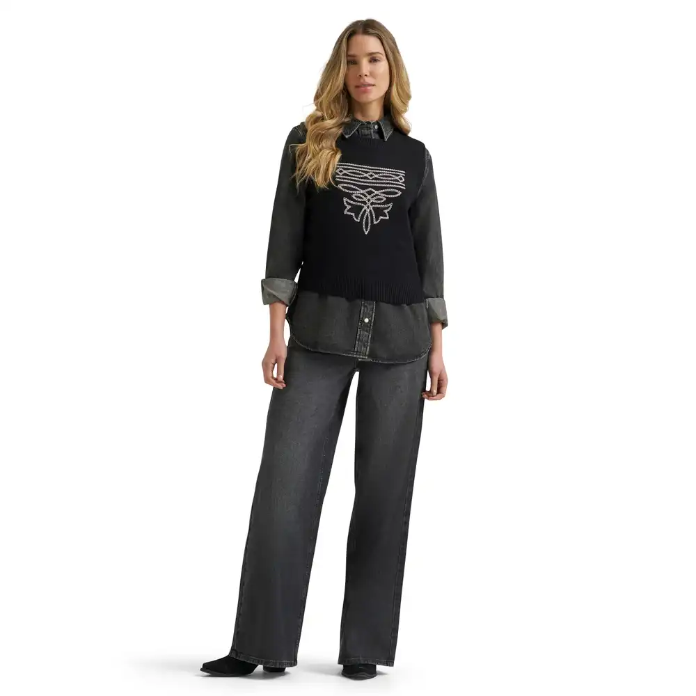 women’s wrangler western stitch sweater vest