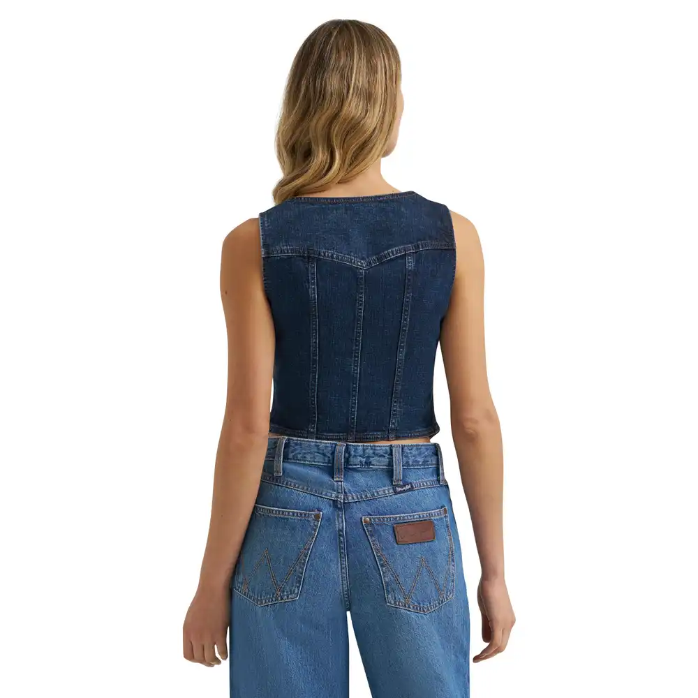 women's wrangler bustier denim vest
