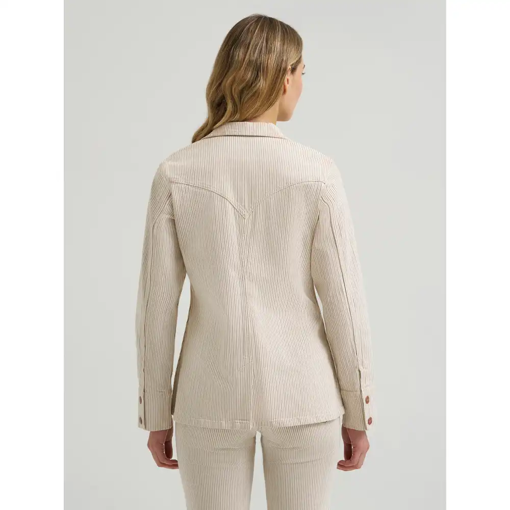 women's wrangler western pinstripe blazer - cream