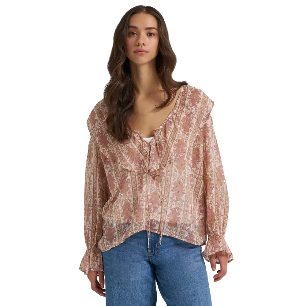 women's puff sleeve ruffled blouse