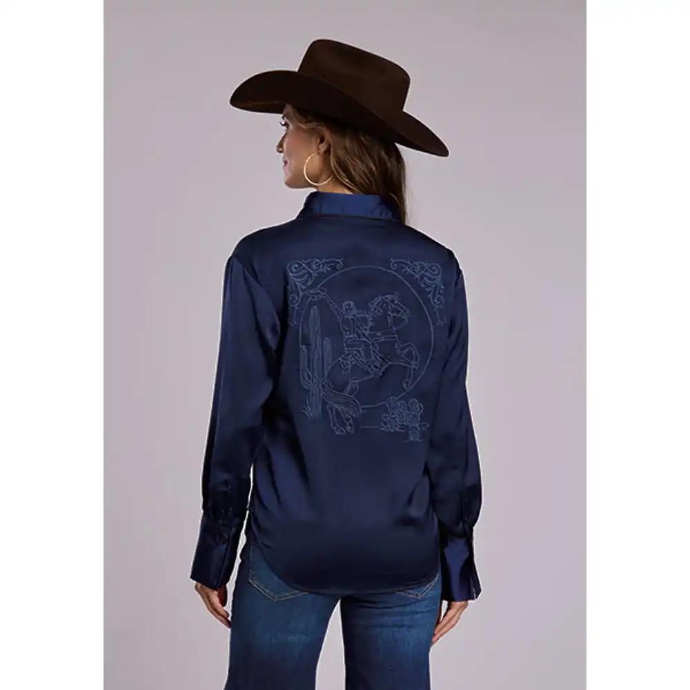 stetson women's collection long sleeve shirt - navy