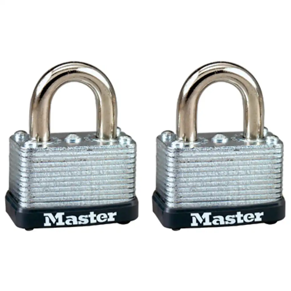 keyed-alike padlock, laminated warded steel, 1-1/2 in., 2-pack