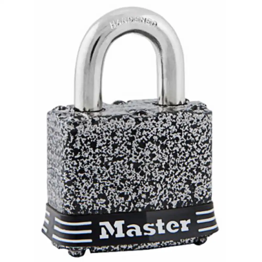 laminated keyed padlock, 4-pin cylinder, steel + rust-oleum finish, 1-1/2 in.