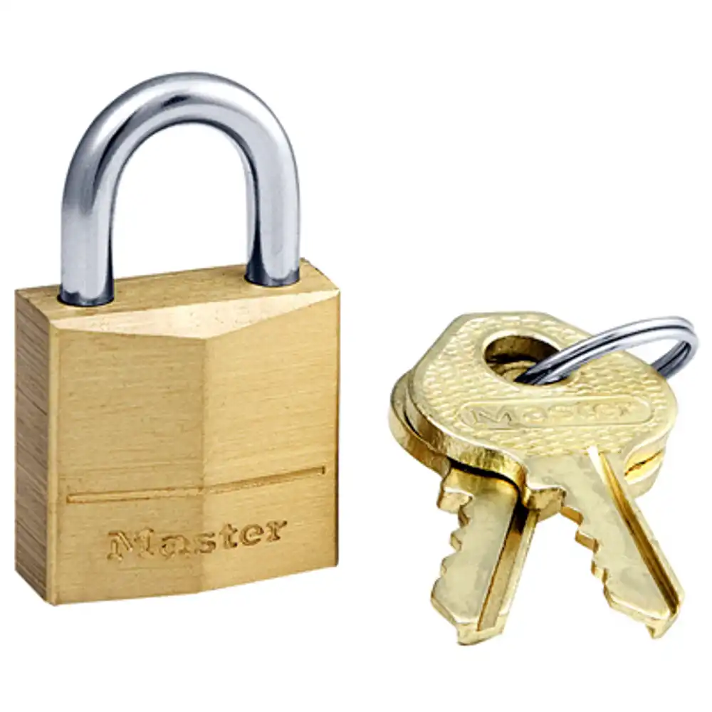 3/4-in. solid-brass keyed padlock, pin tumbler