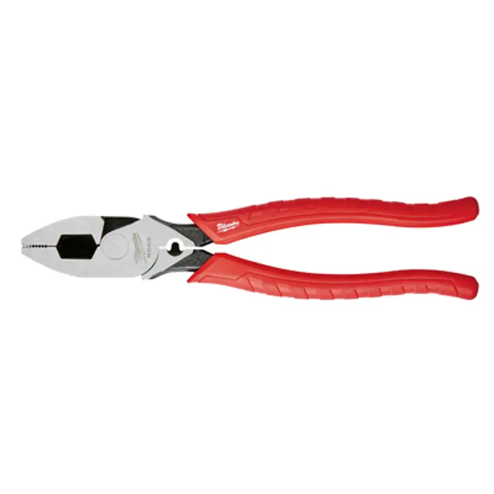 high leverage lineman's pliers with crimper, comfort grip, 9 in.