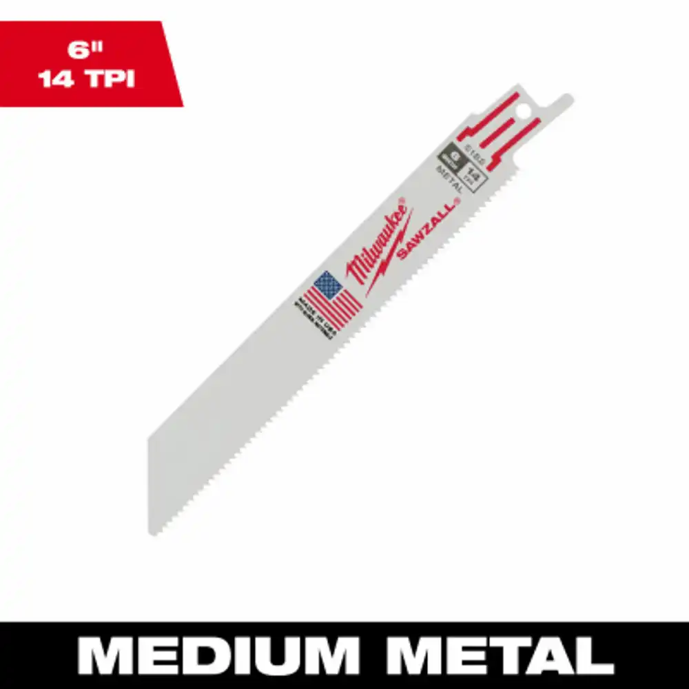 sawzall reciprocating saw blade, bi-metal, 14 tpi, 6 in.
