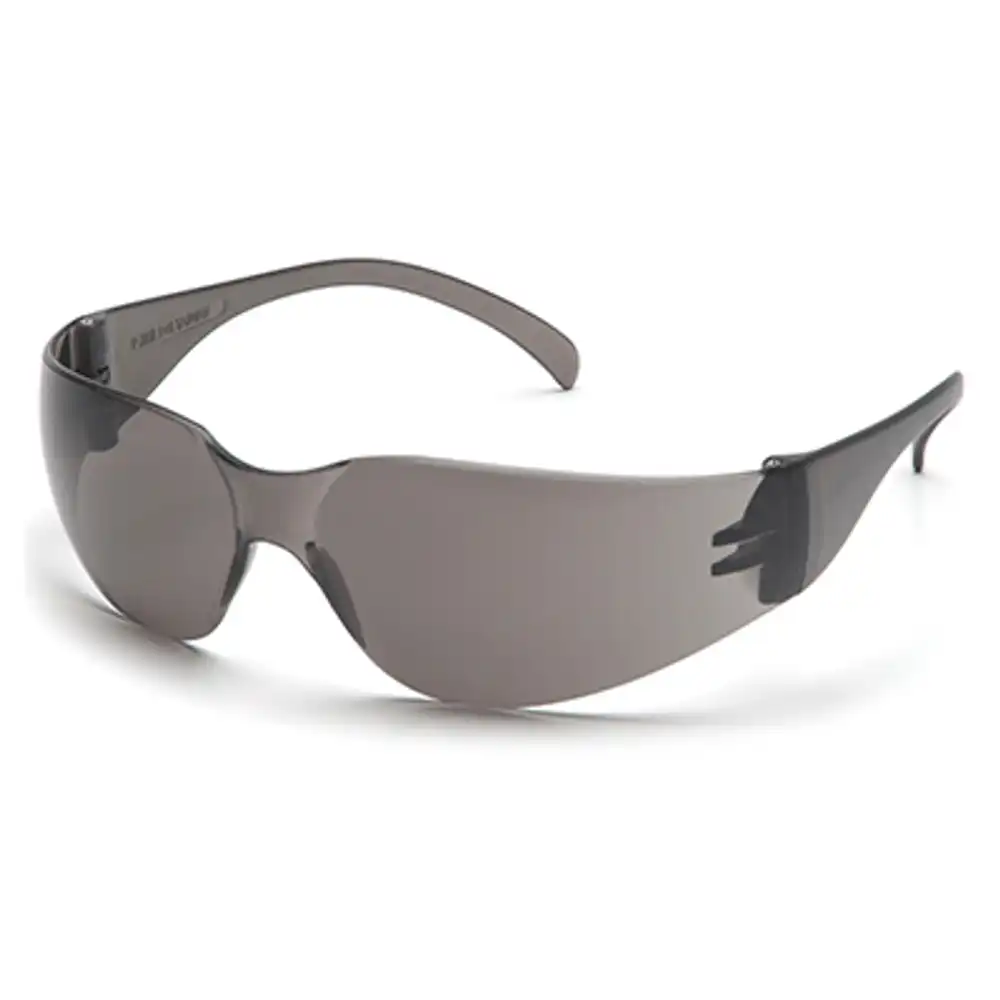 wraparound safety glasses, close-fit, gray