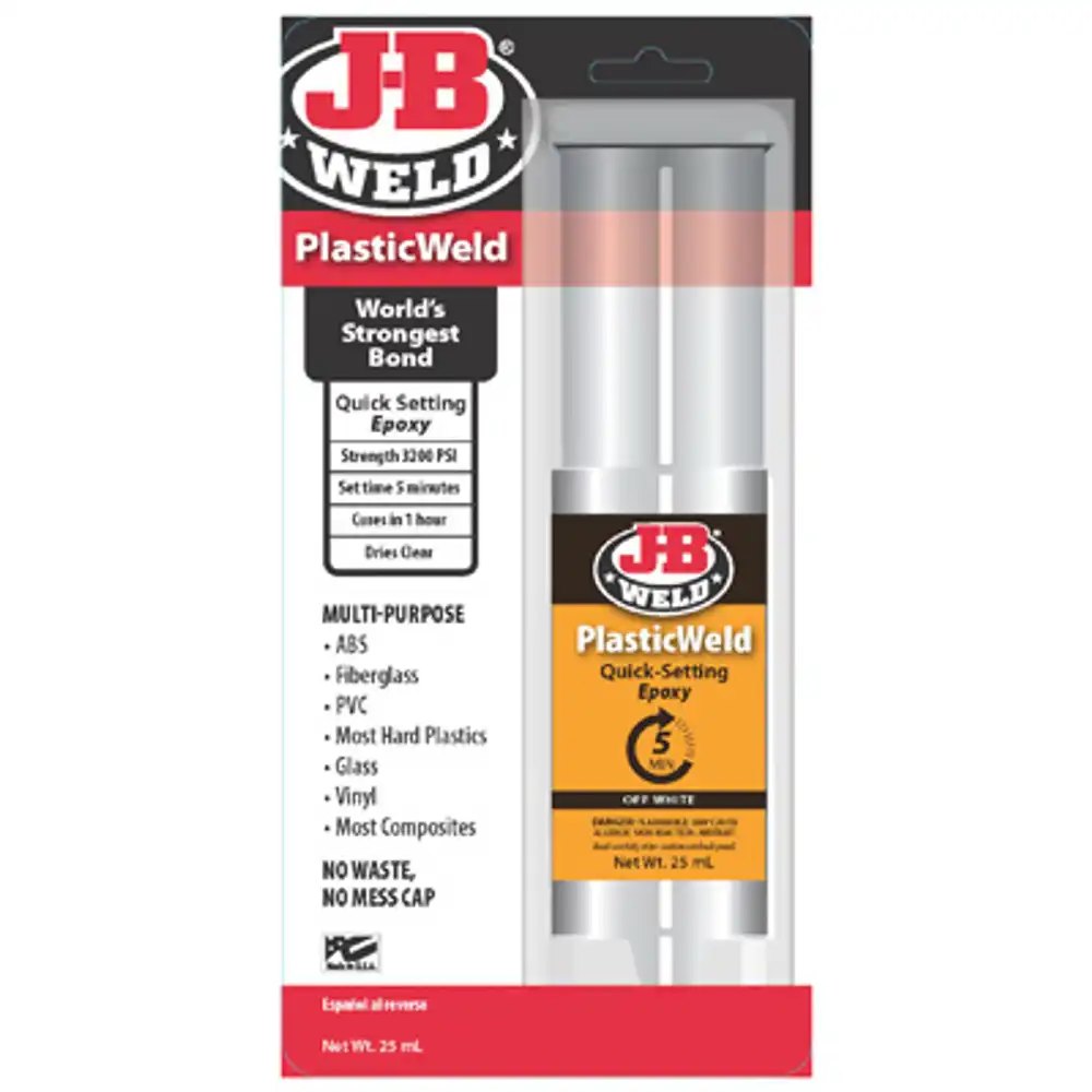 plasticweld quick setting epoxy syringe, 25-ml