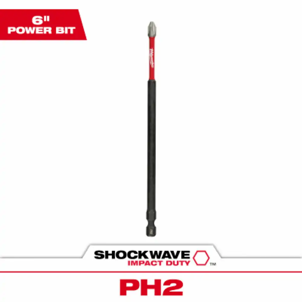 shockwave #2 phillips power bit, 6 in.