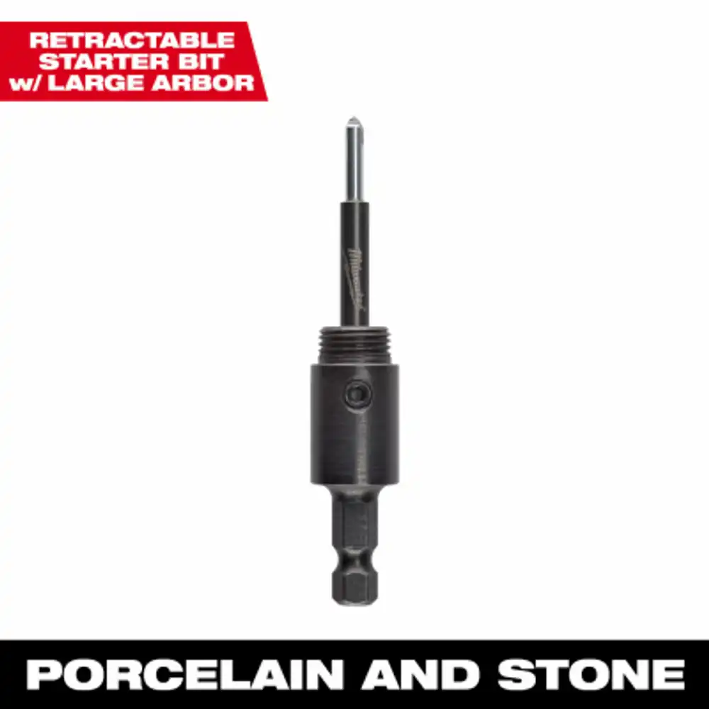 retractable starter bit with large arbor, fits 1-1/4 in. & up
