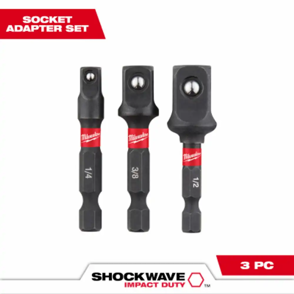 3-pc. shockwave socket adapter set, 1/4 in. hex shank