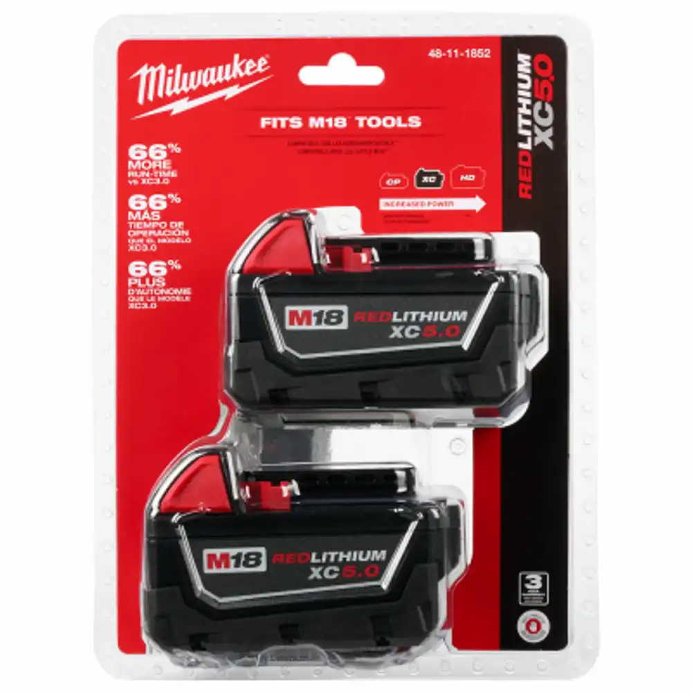 m18 18-volt redlithium xc5.0 extended capacity batteries, 2-pk.
