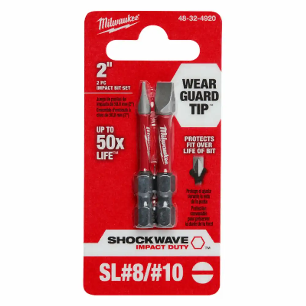 2-pc. shockwave impact driver bits, slotted #8 & #10, 2 in., 2-pk.