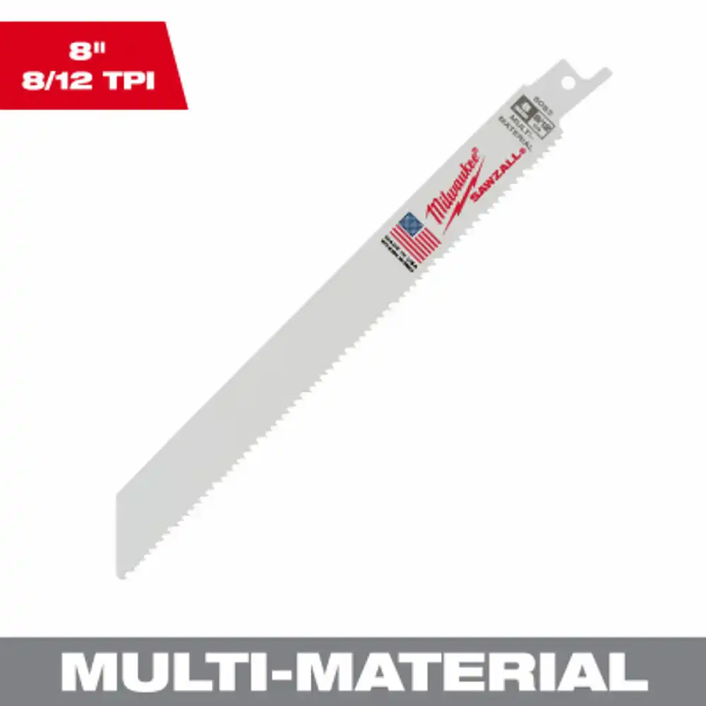 sawzall wood-cut reciprocating saw blade, bi-metal, 8/12 tpi, 8 in.