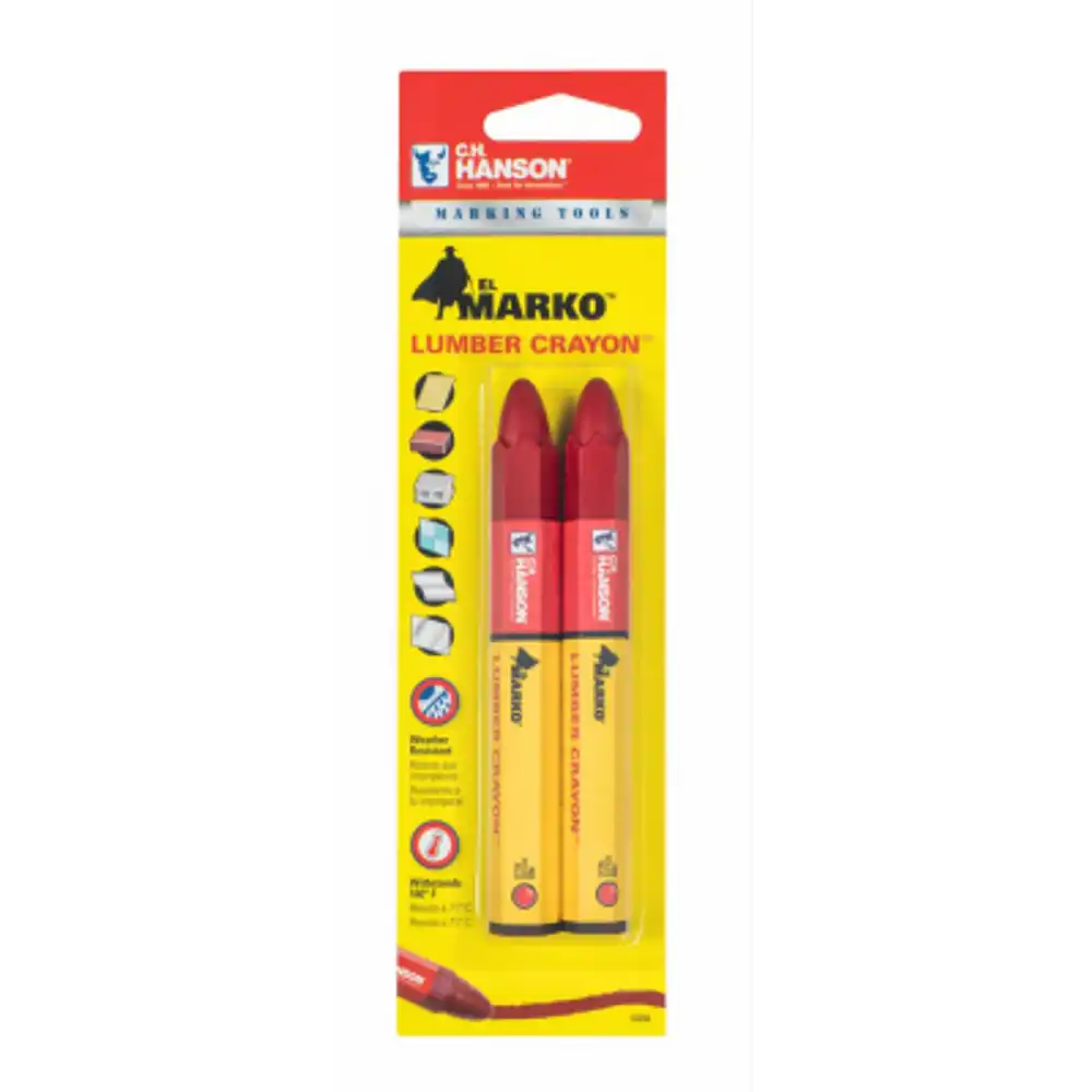 lumber crayon markers, red, 2-pk.