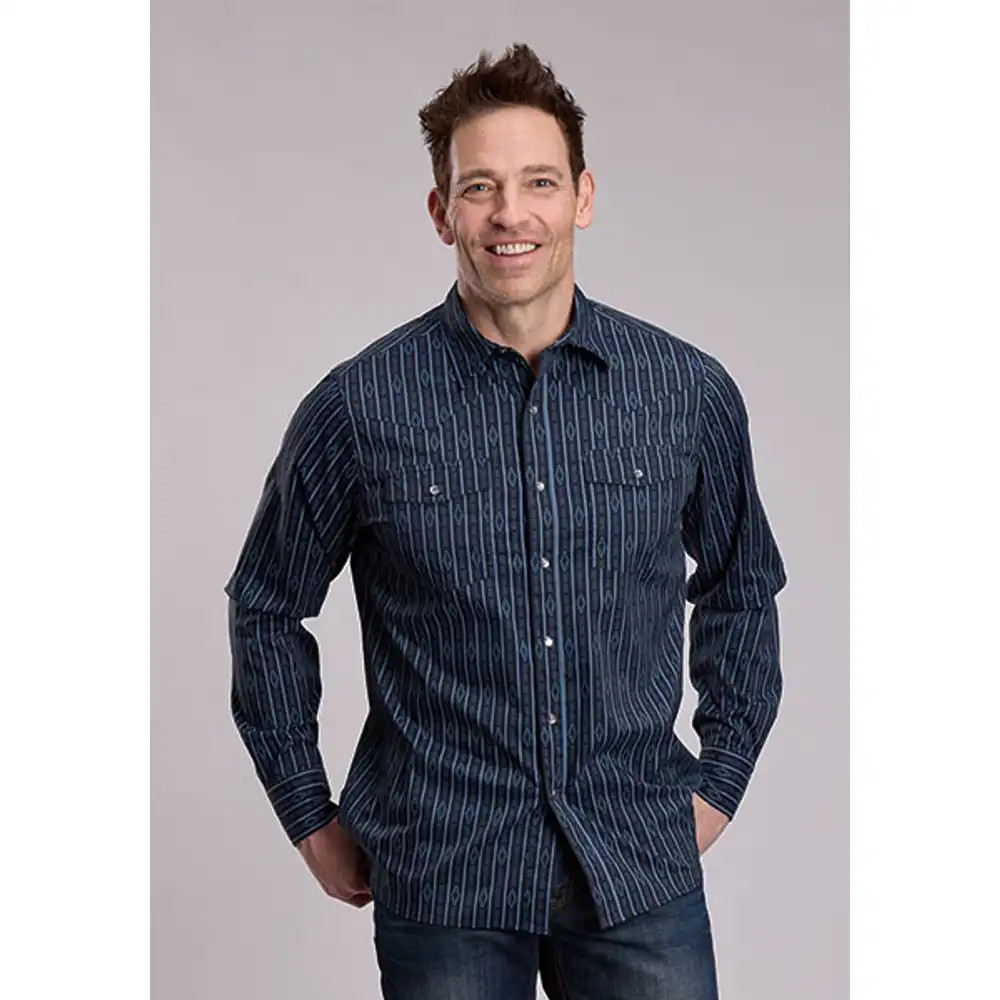 men's long sleeve shirt - black stripe