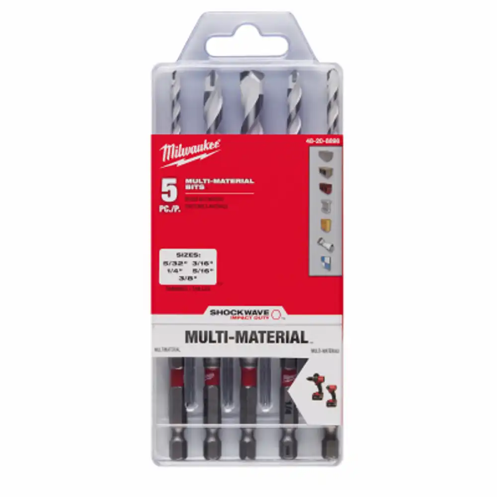 5-pc. shockwave drill bit set, impact-duty carbide