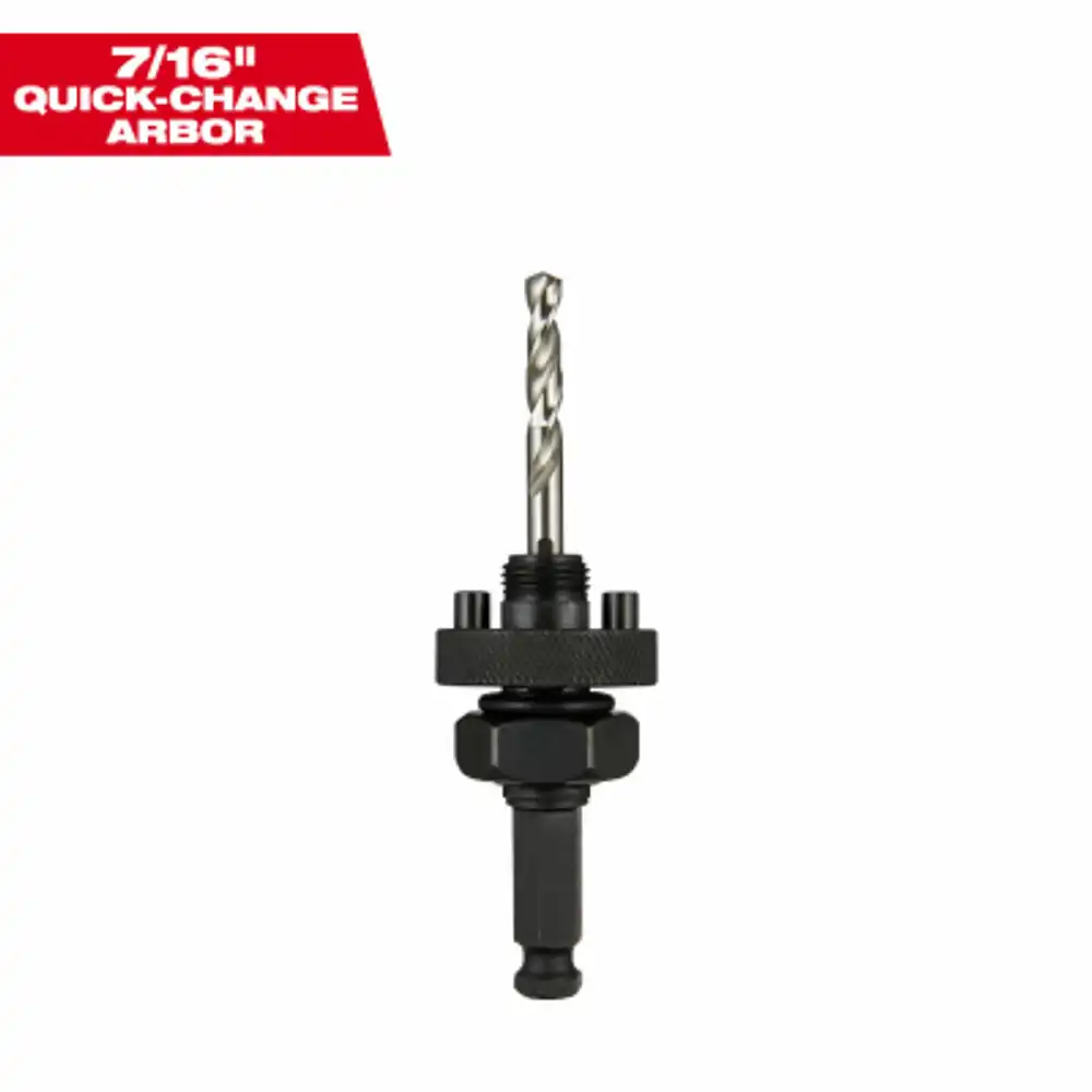large quick change hole saw arbor, 7/16 in.