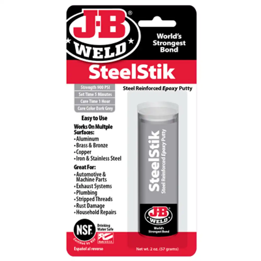 steelstik steel-reinforced epoxy putty adhesive/sealant, 2-oz.