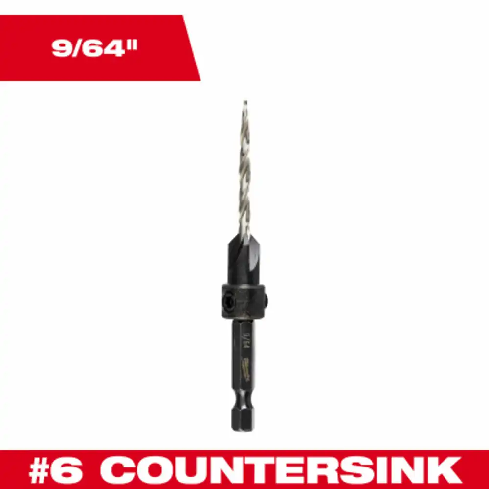 #6 countersink drill bit, 9/64 in.