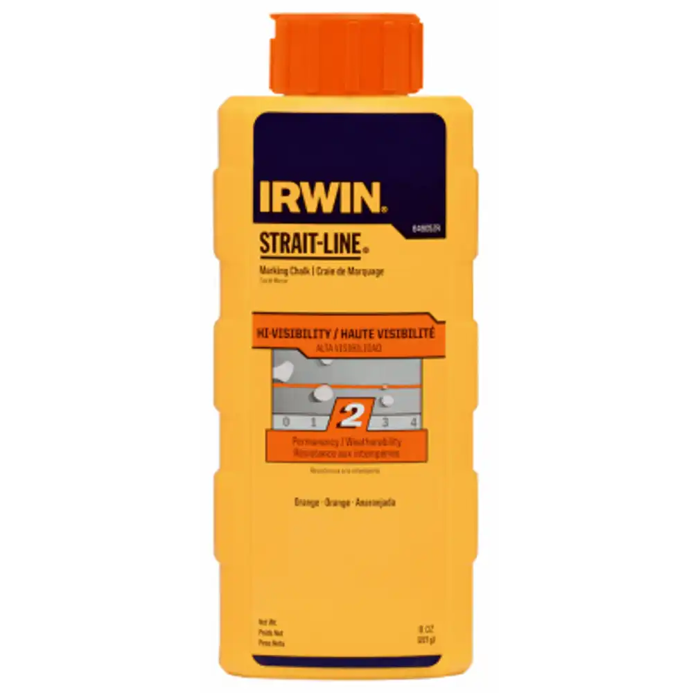 strait-line fluorescent orange powder chalk, 8 oz.