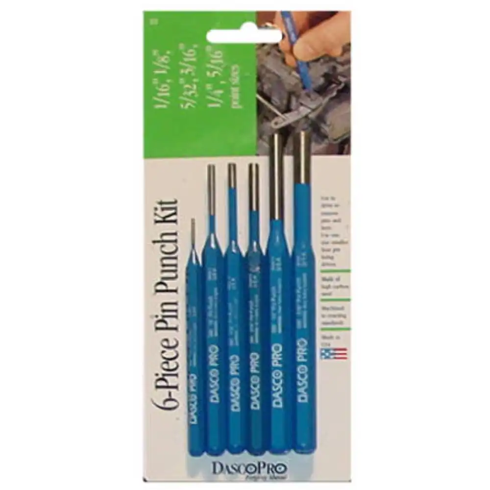 6-pc. high-carbon steel pin punch kit