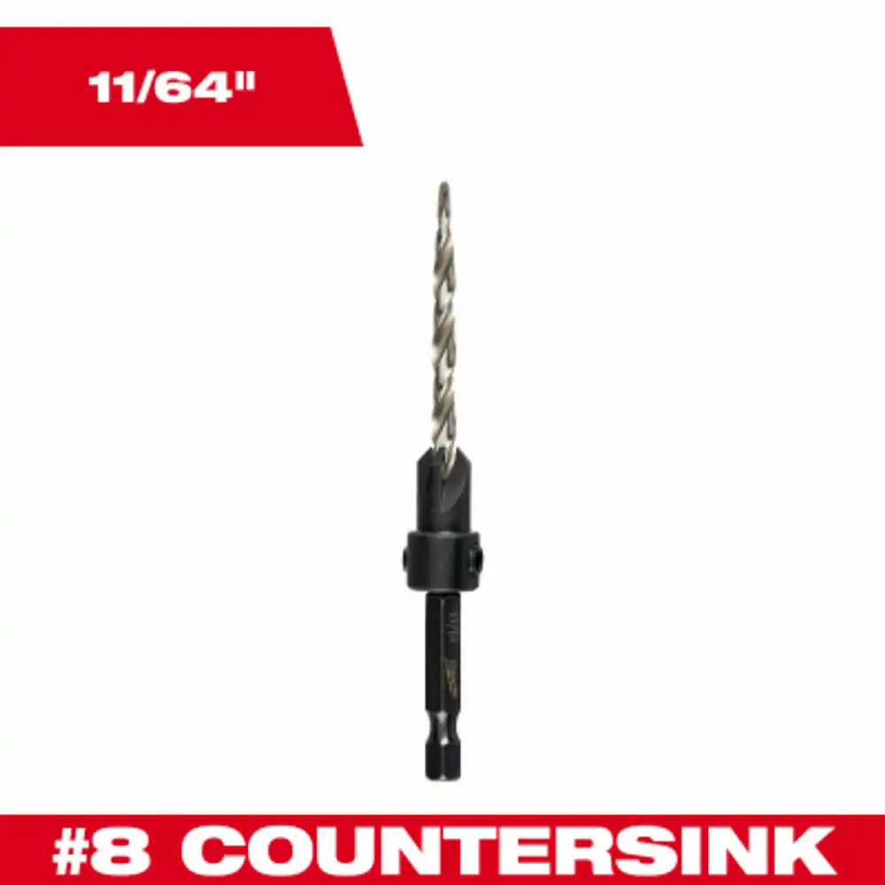 #8 countersink drill bit, 11/64 in.
