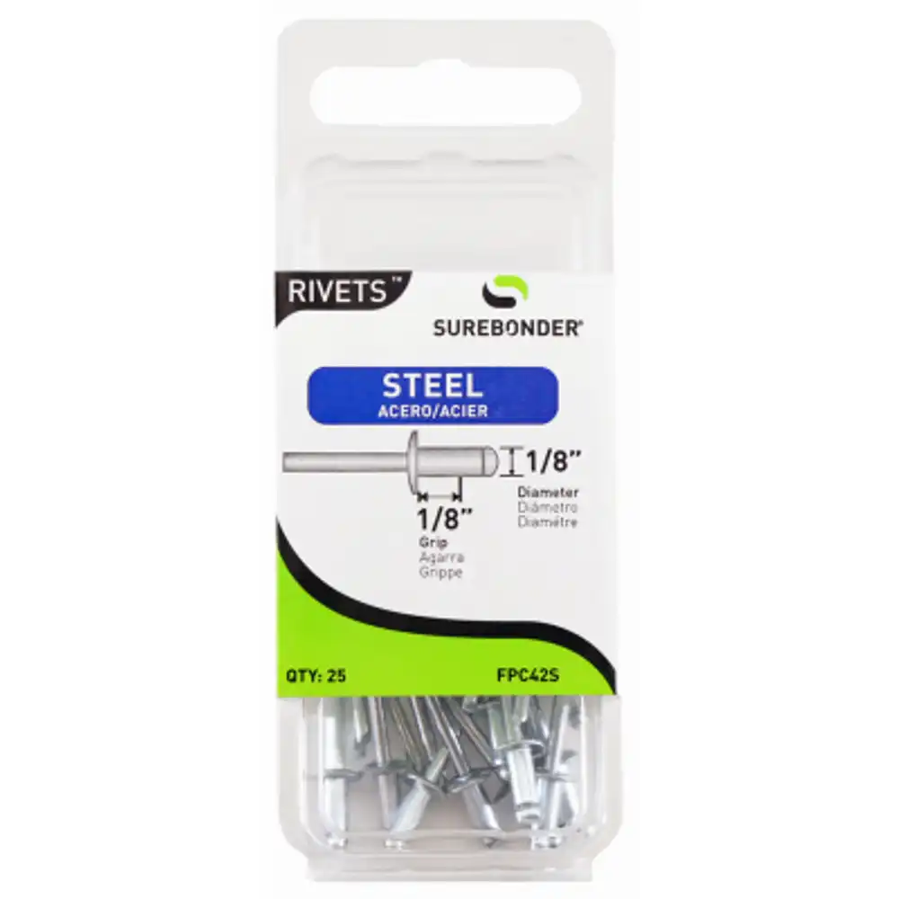steel rivet, short, 25-pk.