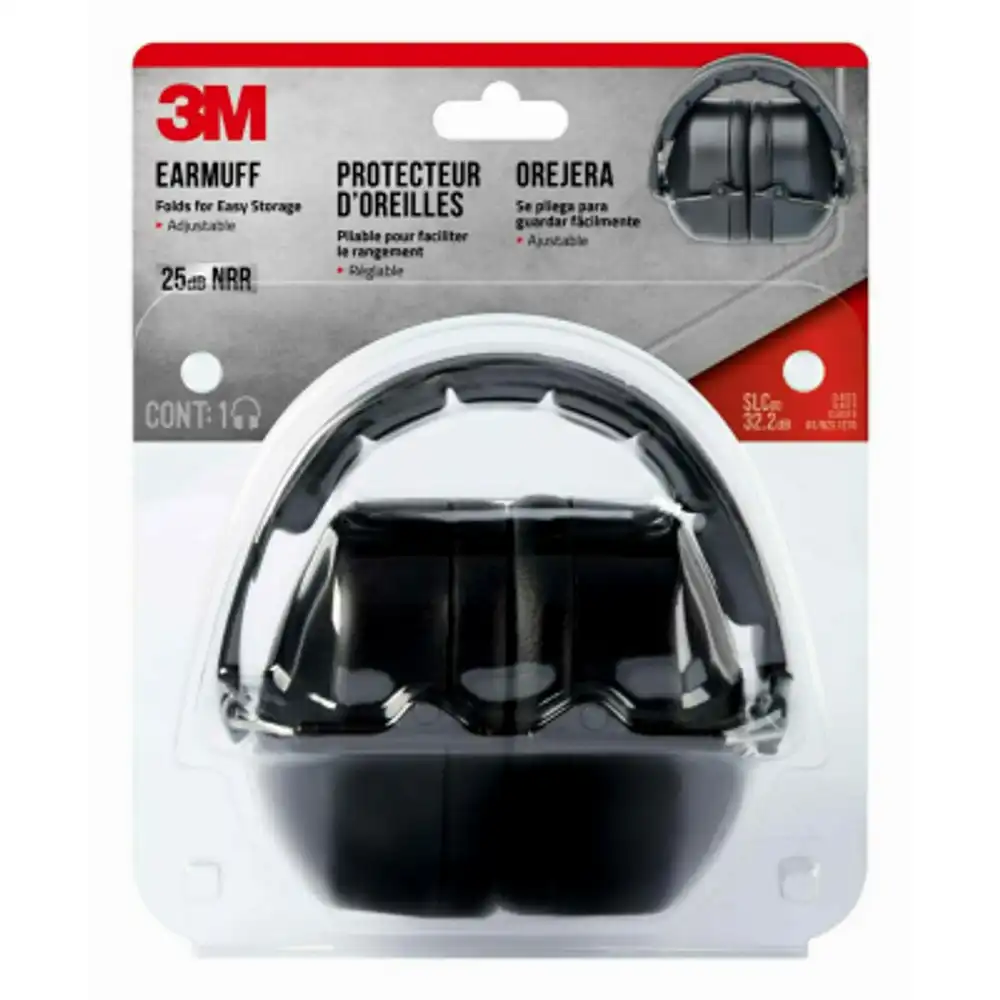 folding protective earmuffs, black