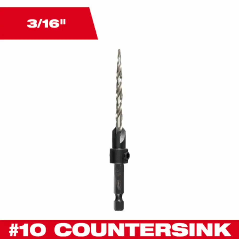#10 countersink drill bit, 3/16 in.