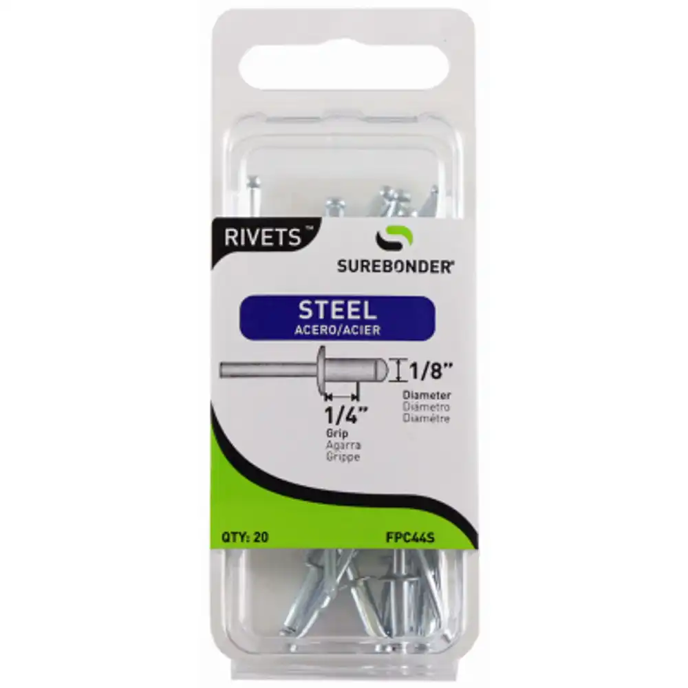 steel rivet, medium, 20-pk.