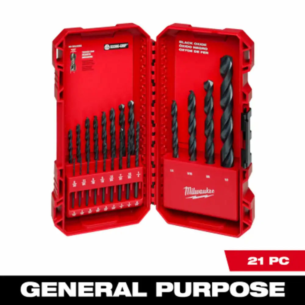 21-pc. thunderbolt black oxide drill bit set