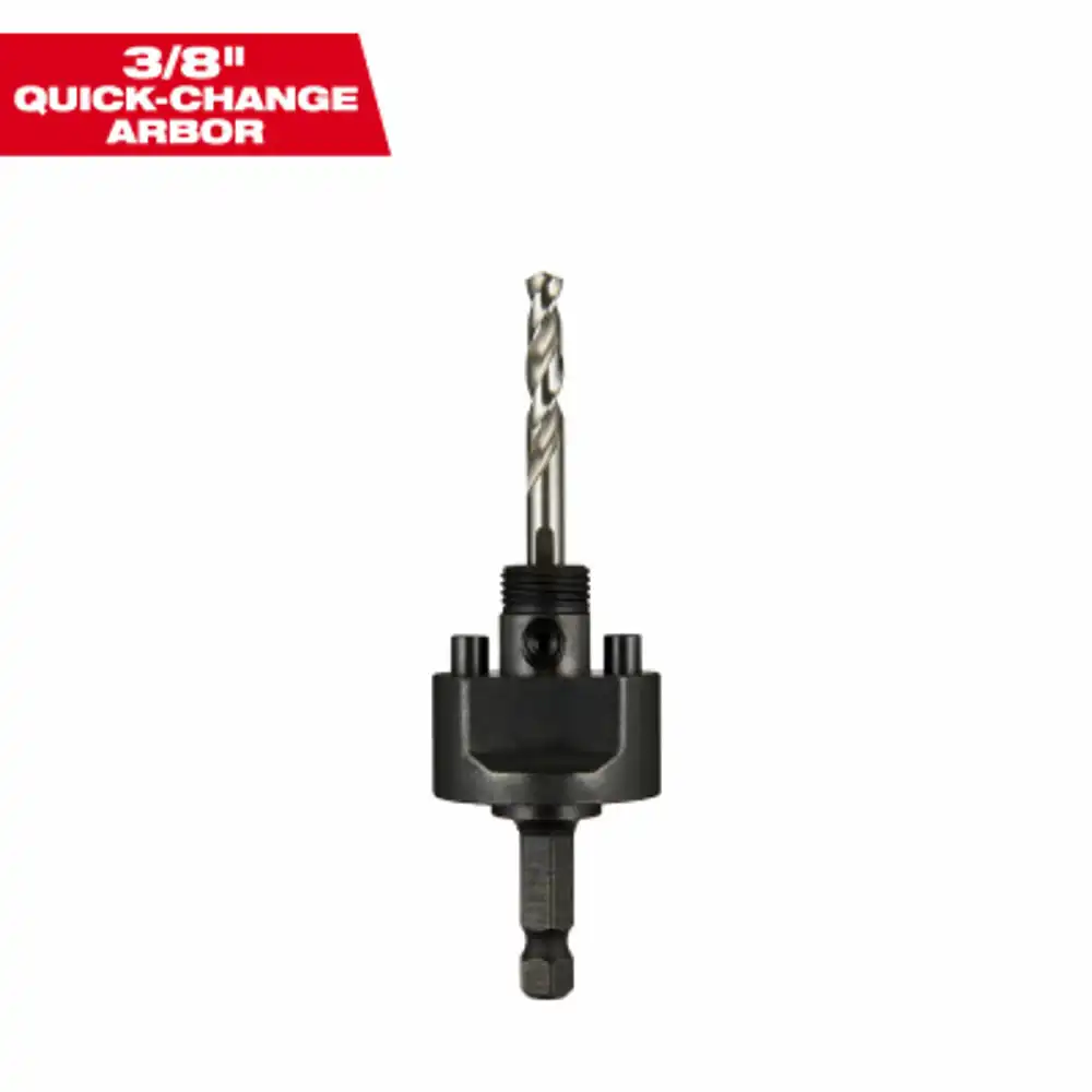large quick change hole saw arbor, 3/8 in.