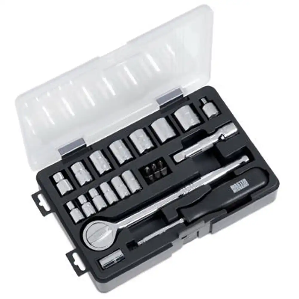 24-pc. metric socket set, 1/4 & 3/8 in. drive
