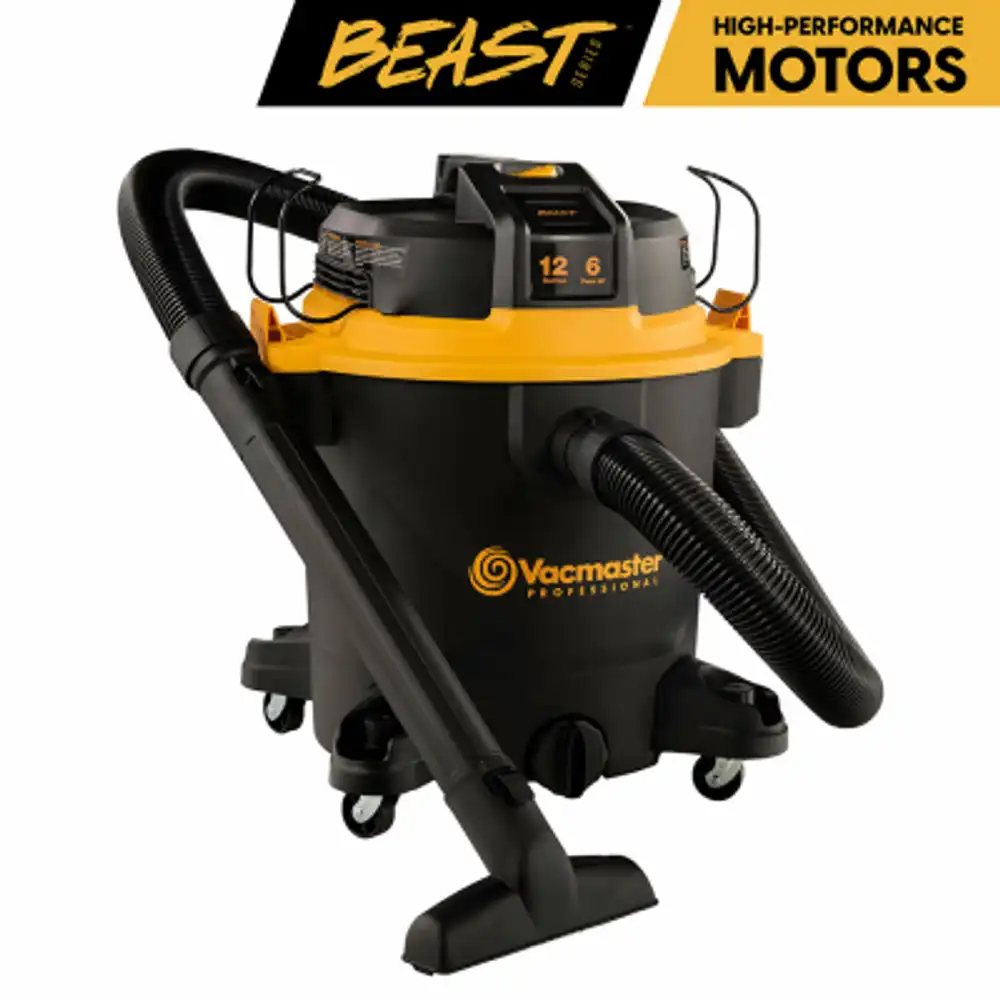 vacmaster professional beast series 12-gallon* 6 peak hp wet/dry vacuum