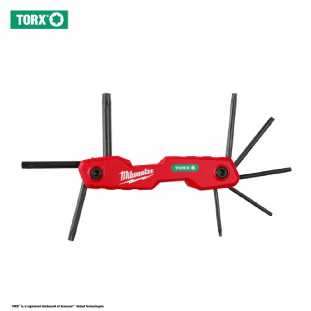 8-key folding hex key set, torx