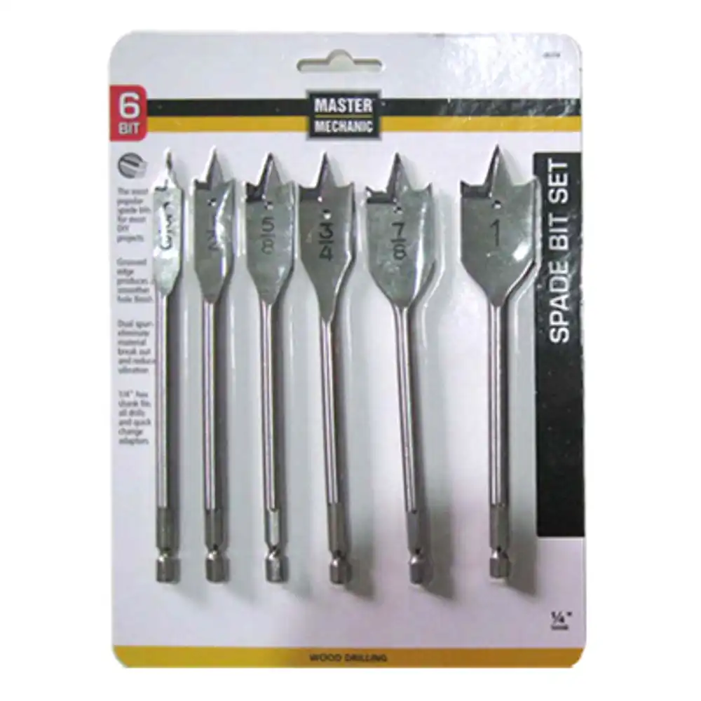 6-pc. spade drill bit set