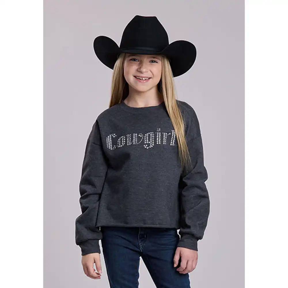 girl's pullover sweatshirt - grey