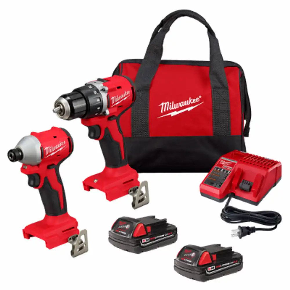 m18 18-volt cordless compact drill/driver & compact impact driver combo kit, brushless motor, (2) batteries & charger