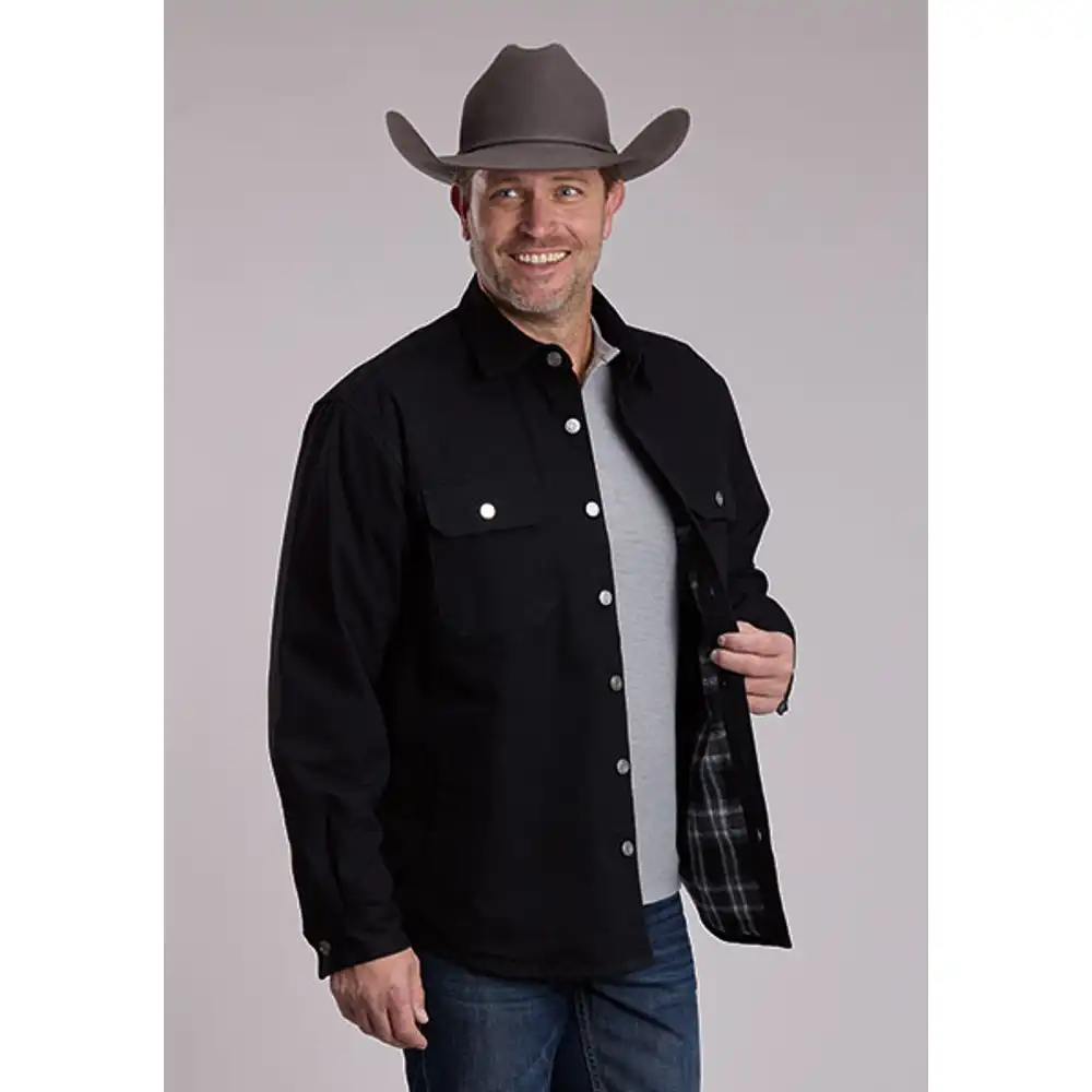 men's shacket - black