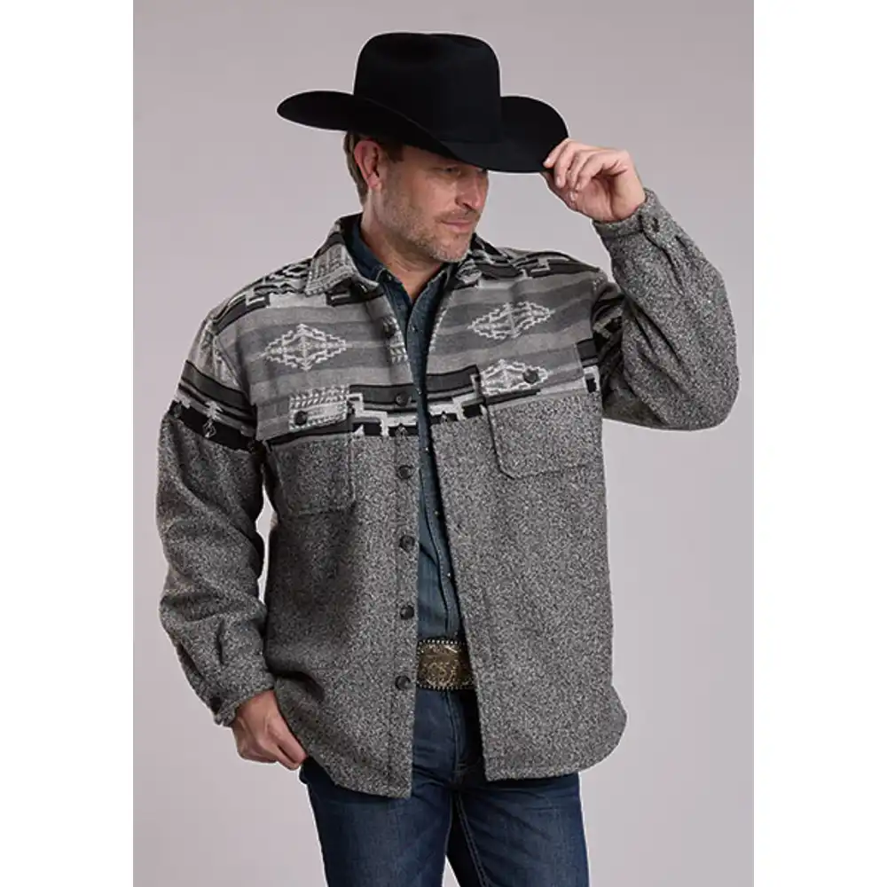 men's shacket - aztec grey