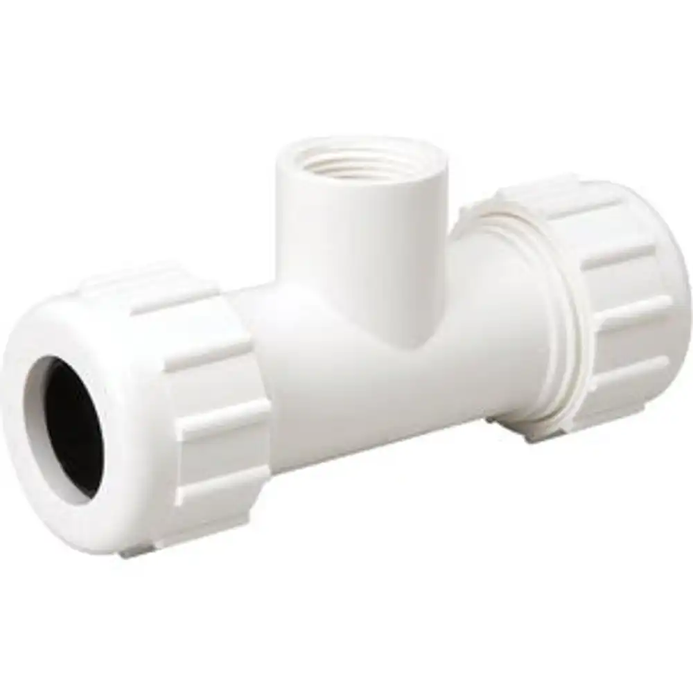 b&k 1 in. x 1 in. pvc compression tee with 1 in. fip branch