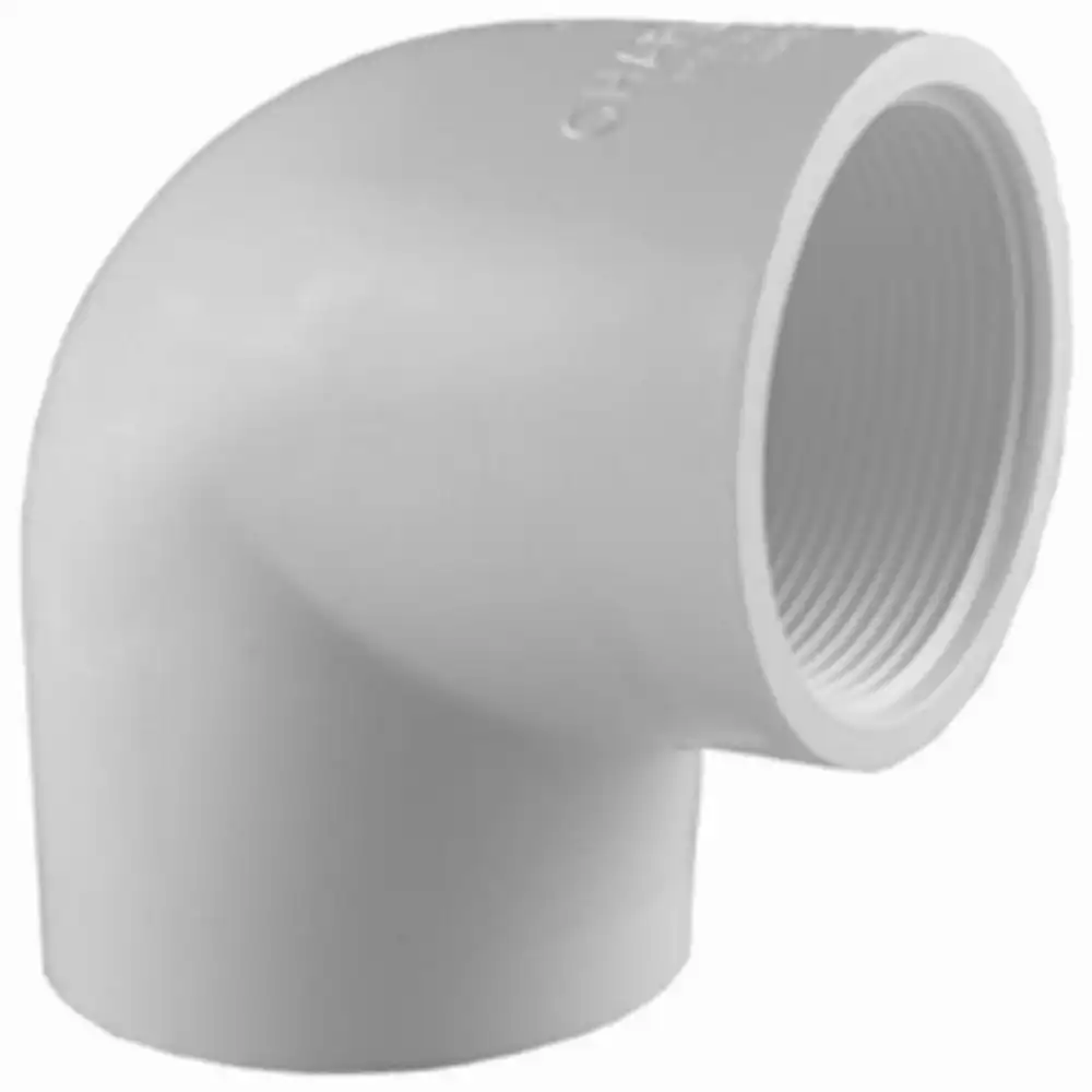 schedule 40 pipe elbow, 90-degree, white, 1 in. slip x ft