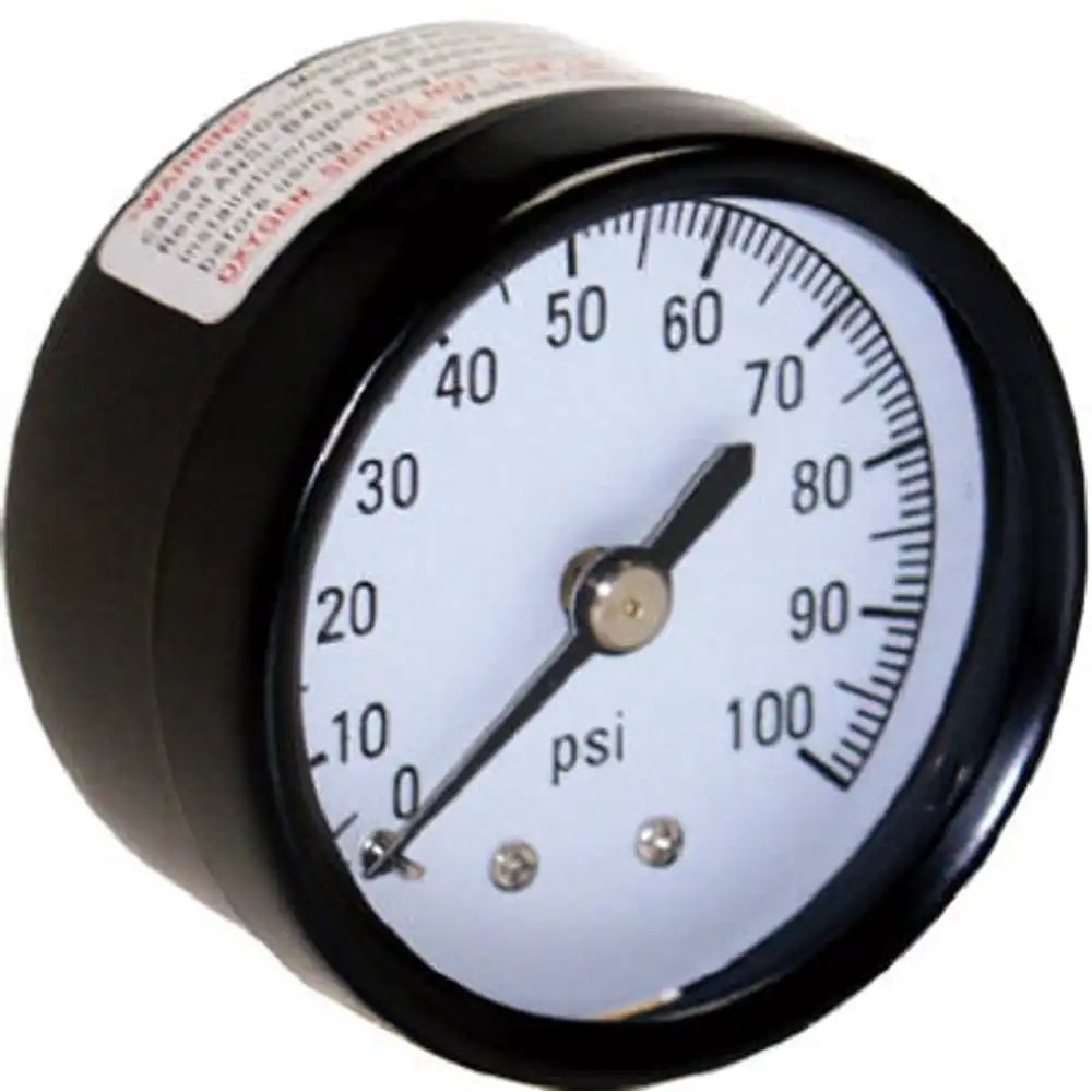 water pressure tank gauge, .125-in. back mount, 100-lbs.