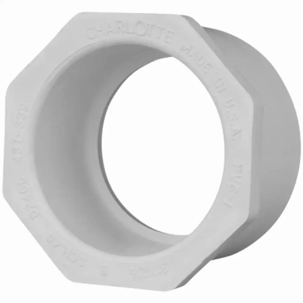 schedule 40 pvc pressure reducer bushing, white, 2 x 1-1/2 in.