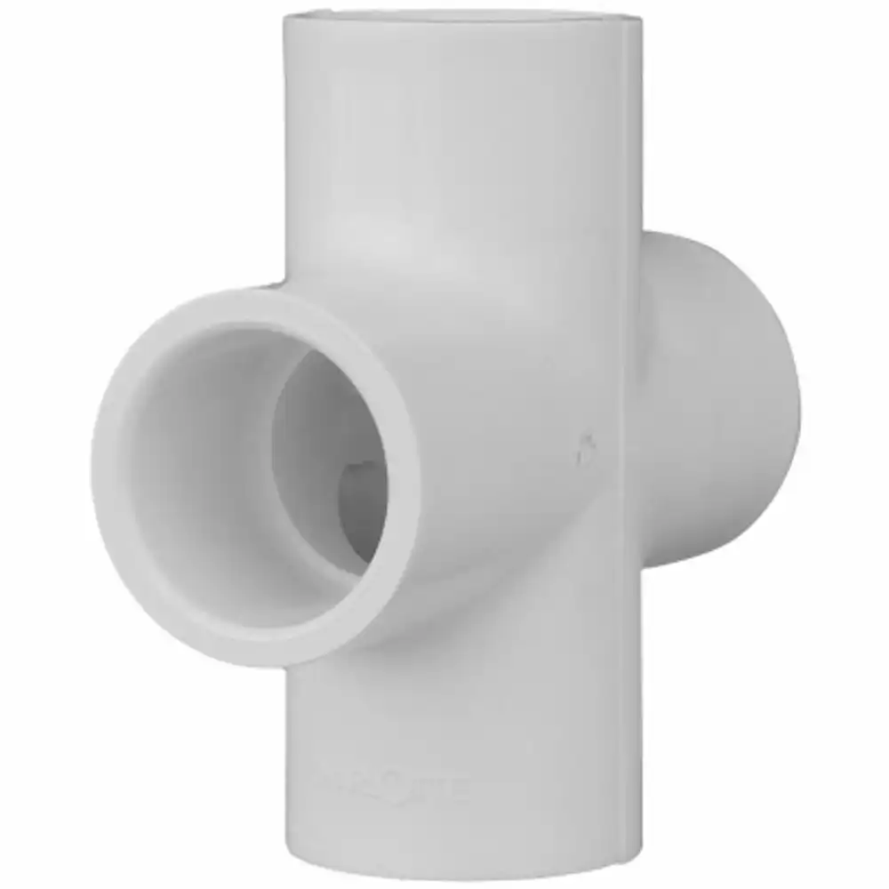 schedule 40 pipe cross, slip x slip x slip x slip, white, 1/2 in.