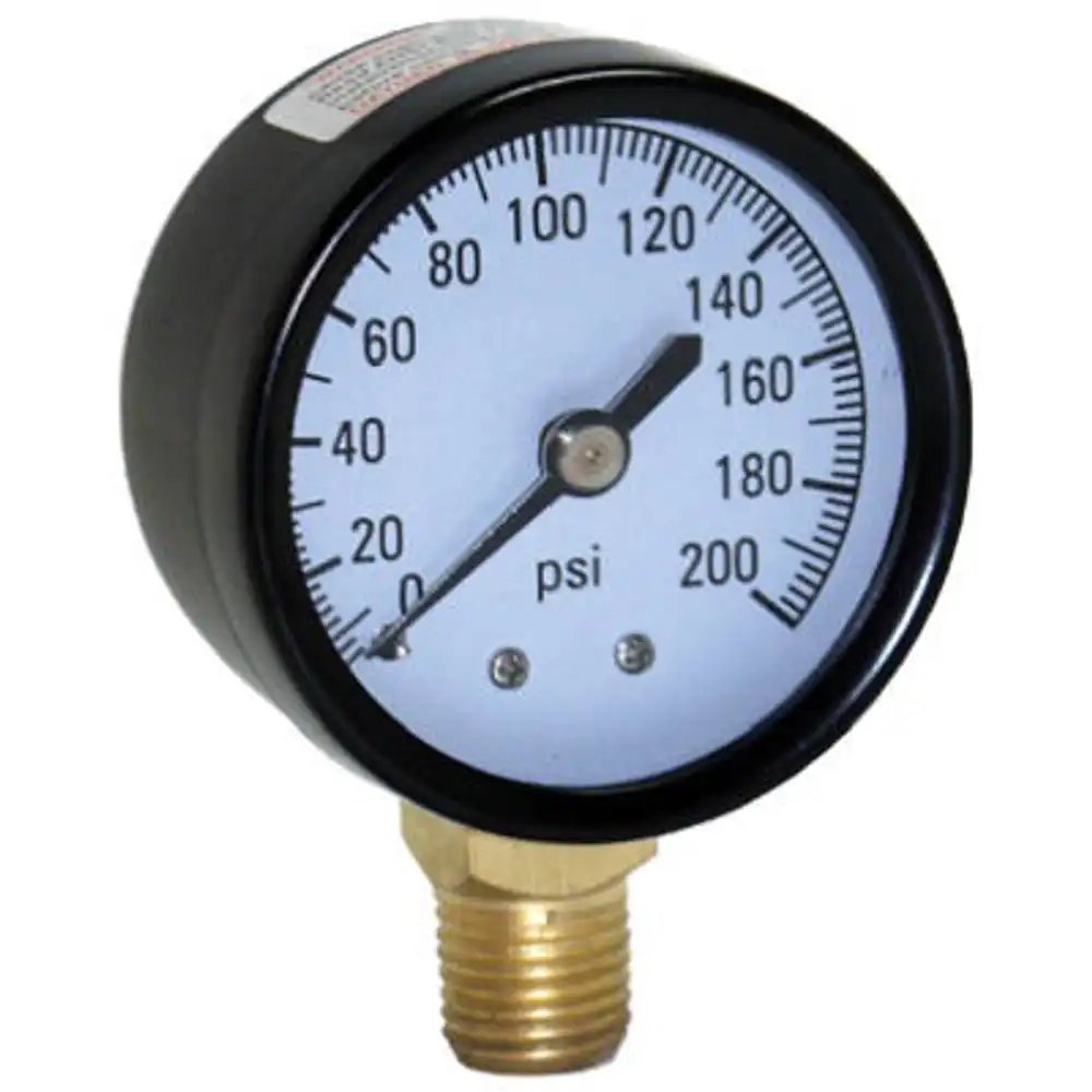 water pressure tank gauge, .25-in. bottom mount, 100-lbs.