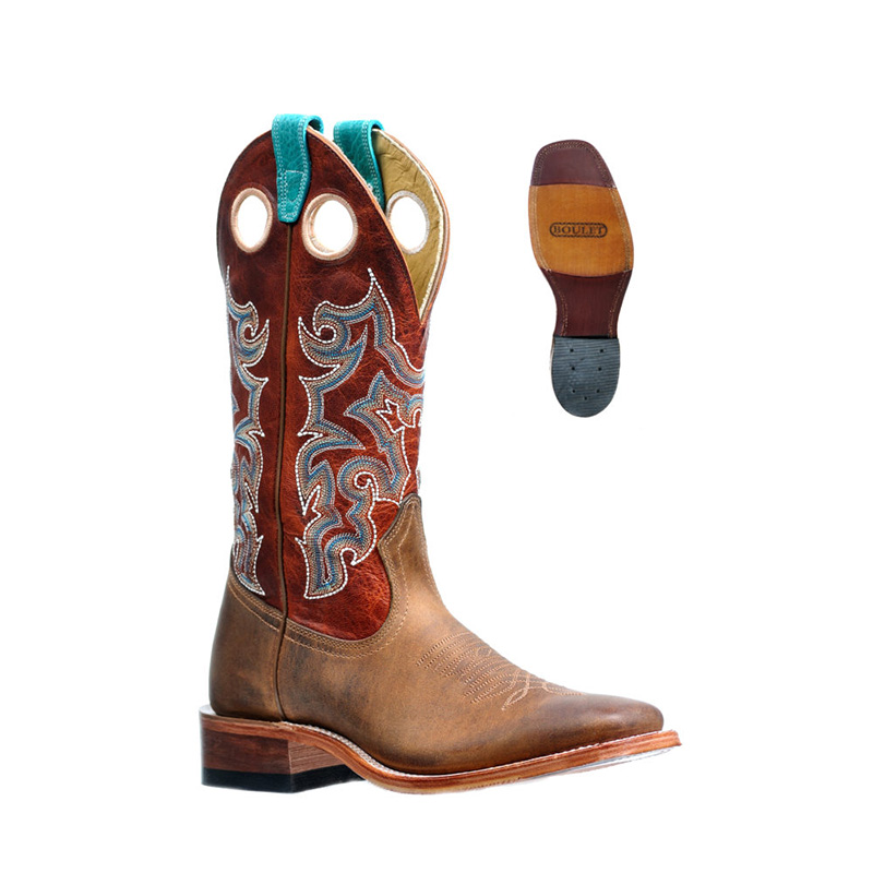13" Injected Leather Sole Boots - Montana Turqueza With Volgo Amber Square