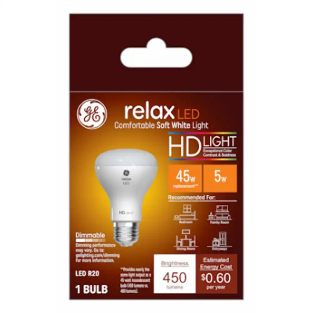 led relax hd bulb, r20, soft white, 450 lumens, 5 watt